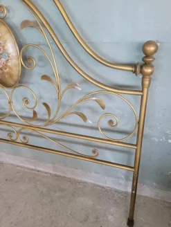 Pamono Lacquered Wrought Iron Headboard, 1950s><noscript><img width=