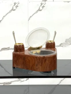 Pamono Lady Sugar Sugar Bowl in Burl, 1970s><noscript><img width=