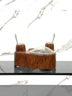 Pamono Lady Sugar Sugar Bowl in Burl, 1970s><noscript><img width=
