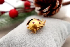 Pamono Ladybug Shaped Gold Brooch