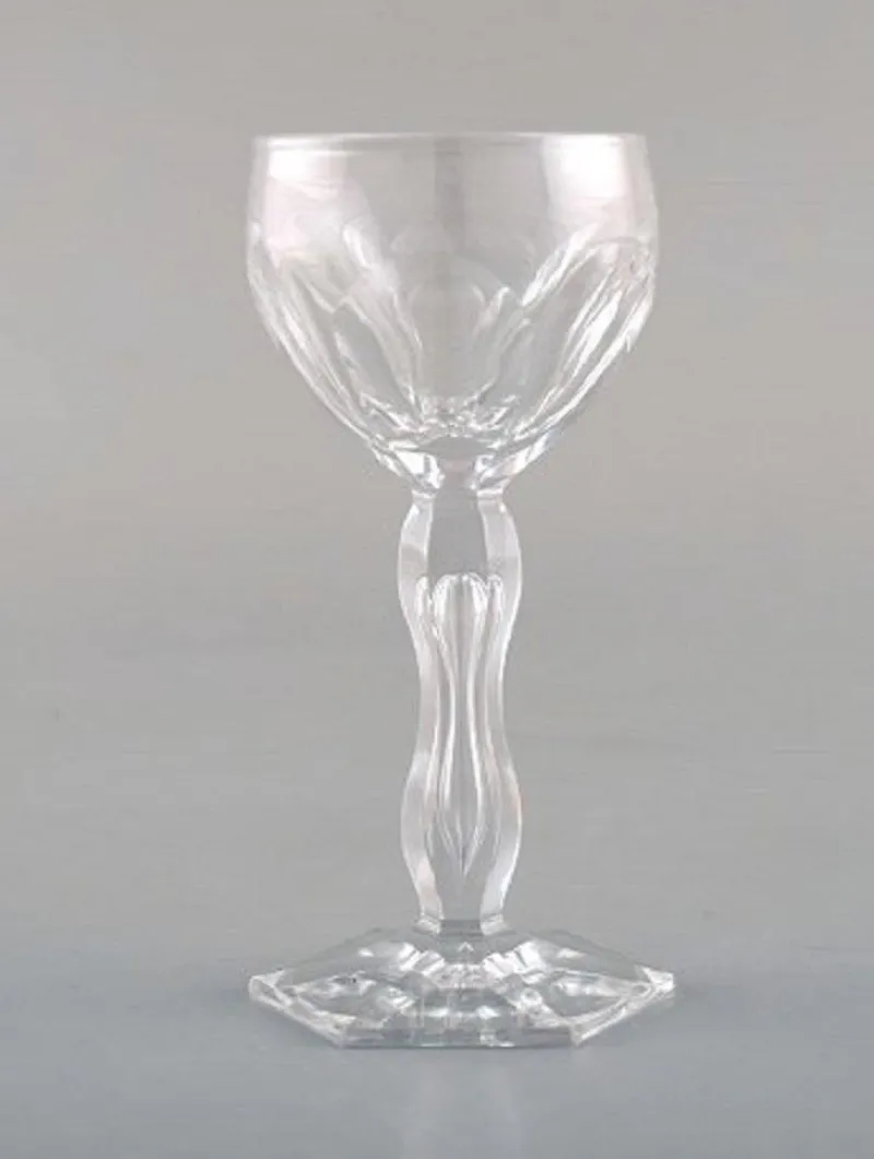 Pamono Lalaing Glasses in Mouth-Blown Crystal Glass from Val St. Lambert, Belgium, 1950s, Set of 8> Glassware