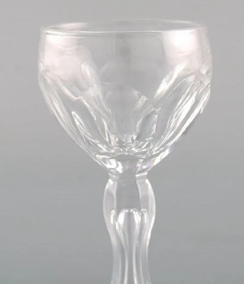 Pamono Lalaing Glasses in Mouth-Blown Crystal Glass from Val St. Lambert, Belgium, 1950s, Set of 8> Glassware