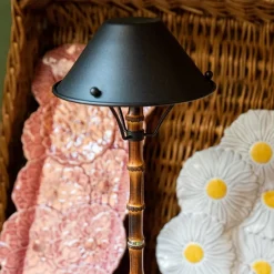Pamono Lamp in Bamboo with Black Finish and Charger from Isander Borges><noscript><img width=