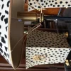 Pamono Lamp with Leopard-Print Metal Lampshade by Gand & C> Table Lamps