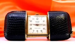 Pamono Lancel Travel Watch with Leather Case and Mechanical System> Watches