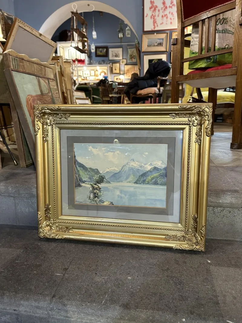 Clearance Pamono Landscape, Watercolor, Early 1900s