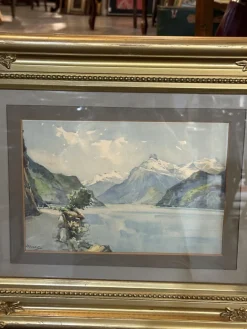 Clearance Pamono Landscape, Watercolor, Early 1900s