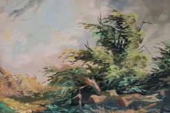 Pamono Landscape with a Hut, Oil on Canvas, Framed><noscript><img width=