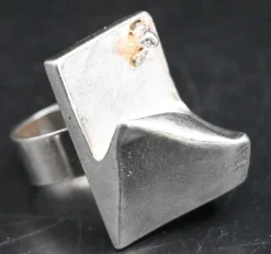 Pamono Lapponia A Space Series Silver Ring by Bjorn Weckstrom><noscript><img width=