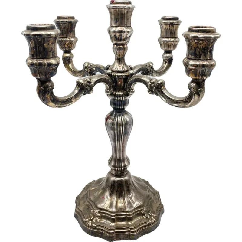 Outlet Pamono Large 925 Candlestick in Sterling Silver, 1920