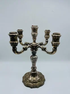 Outlet Pamono Large 925 Candlestick in Sterling Silver, 1920