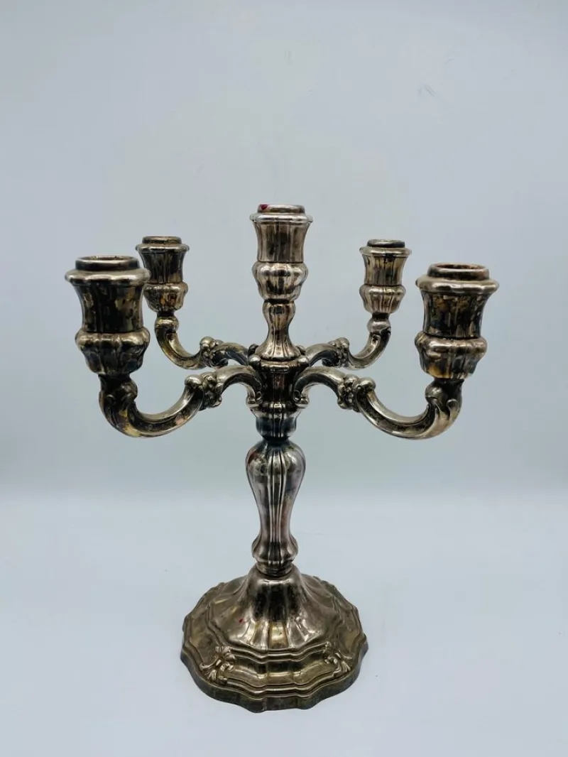 Outlet Pamono Large 925 Candlestick in Sterling Silver, 1920