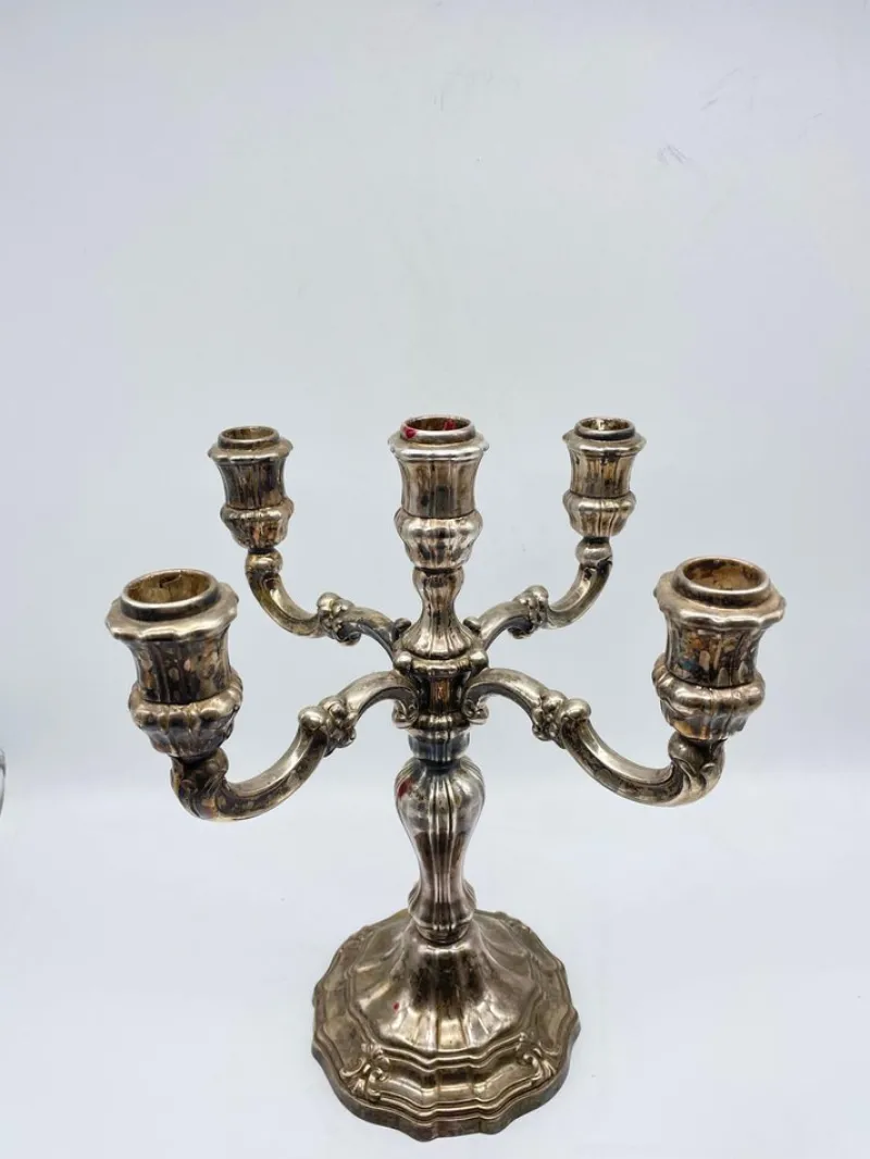 Outlet Pamono Large 925 Candlestick in Sterling Silver, 1920