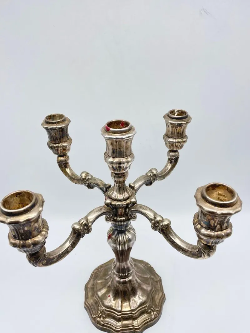 Outlet Pamono Large 925 Candlestick in Sterling Silver, 1920