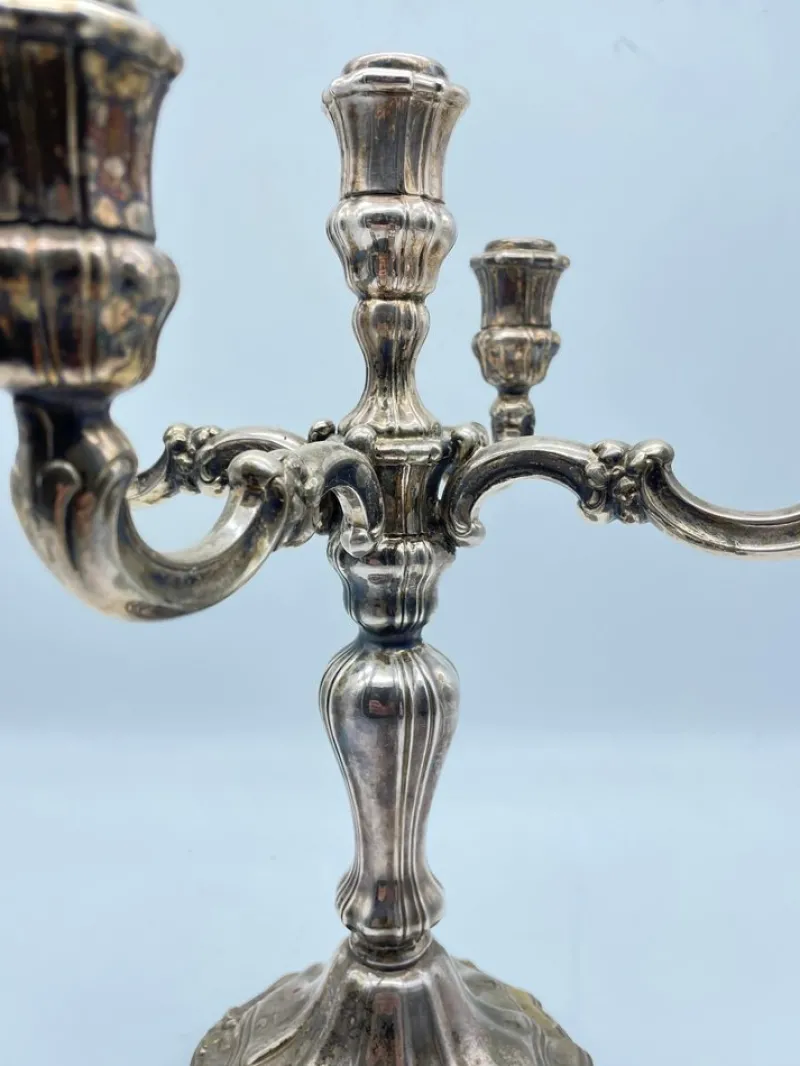 Outlet Pamono Large 925 Candlestick in Sterling Silver, 1920