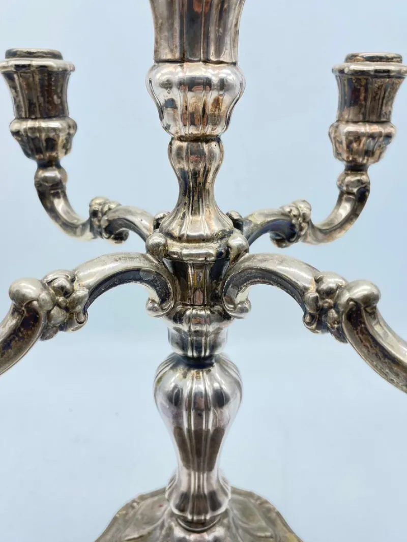 Outlet Pamono Large 925 Candlestick in Sterling Silver, 1920