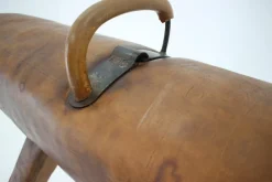 Pamono Large Adjustable Gymnastic Leather Pommel Horse, 1950s><noscript><img width=