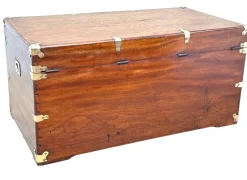 Online Pamono Large Antique American Military Camphor Campaign Trunk, 1860