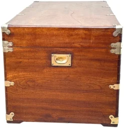 Online Pamono Large Antique American Military Camphor Campaign Trunk, 1860