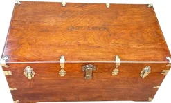 Online Pamono Large Antique American Military Camphor Campaign Trunk, 1860