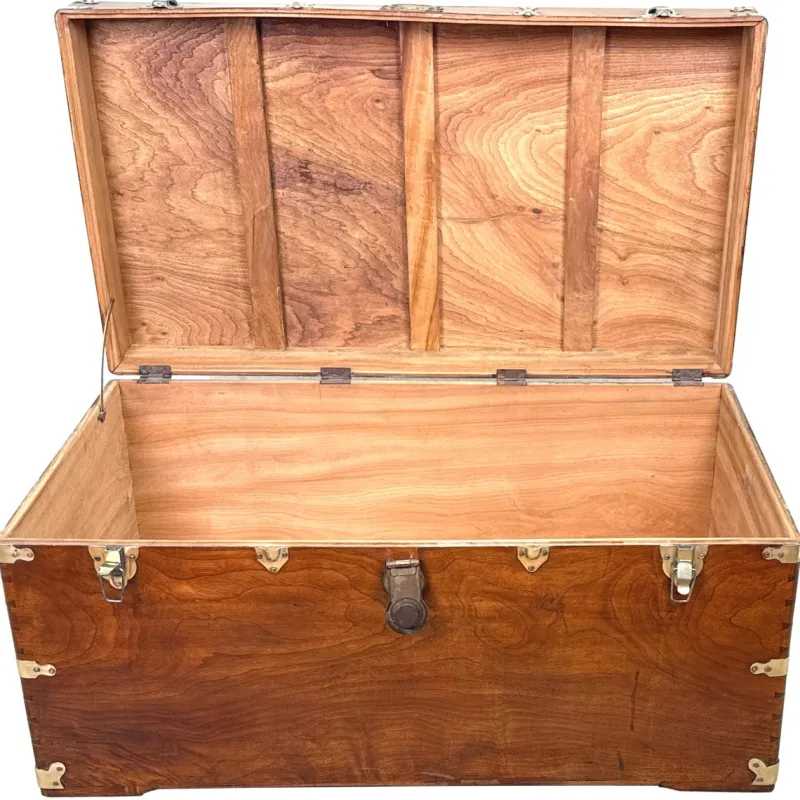 Online Pamono Large Antique American Military Camphor Campaign Trunk, 1860
