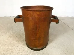 New Pamono Large Antique Copper Fireplace Log Holders, 1850s, Set of 3