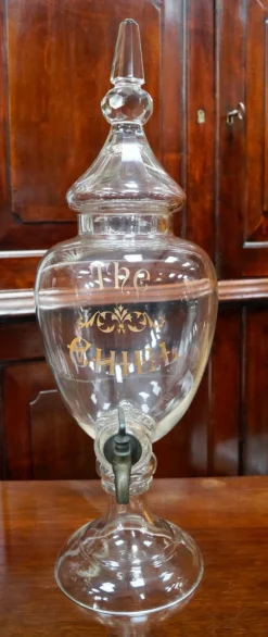 Pamono Large Antique Crystal Whiskey Dispenser, 1870> Glassware