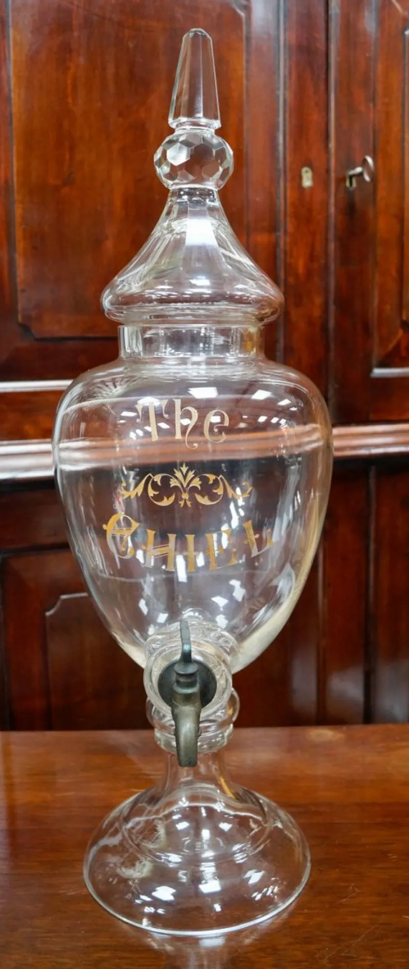 Pamono Large Antique Crystal Whiskey Dispenser, 1870> Glassware