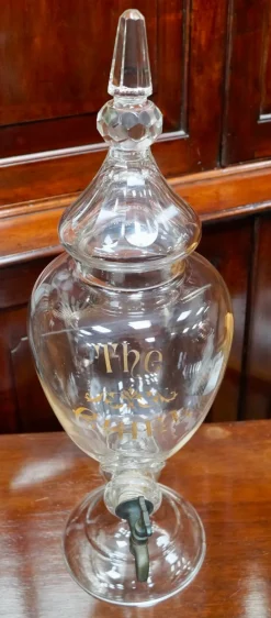 Pamono Large Antique Crystal Whiskey Dispenser, 1870><noscript><img width=