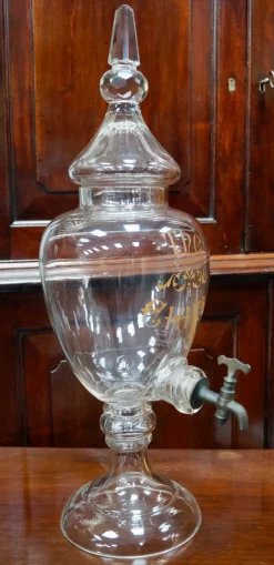 Pamono Large Antique Crystal Whiskey Dispenser, 1870><noscript><img width=