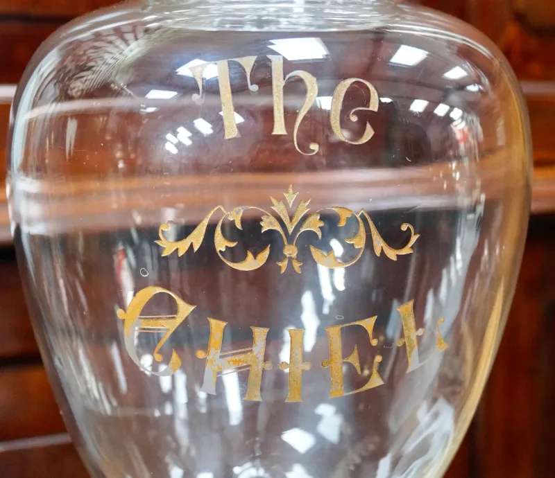 Pamono Large Antique Crystal Whiskey Dispenser, 1870> Glassware
