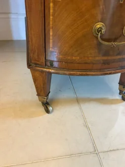 Pamono Large Antique Edwardian Inlaid Mahogany Freestanding Kidney Shaped Desk, 1900s><noscript><img width=