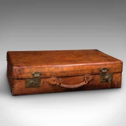 New Pamono Large Antique English Leather Suitcase