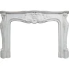 New Pamono Large Antique French Louis XV Fireplace Mantel in Carrara Marble