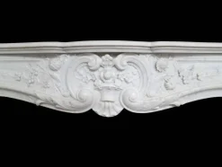 New Pamono Large Antique French Louis XV Fireplace Mantel in Carrara Marble
