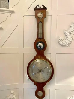 Pamono Large Antique George III Mahogany Banjo Barometer><noscript><img width=