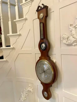 Pamono Large Antique George III Mahogany Banjo Barometer><noscript><img width=