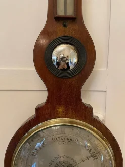 Pamono Large Antique George III Mahogany Banjo Barometer><noscript><img width=