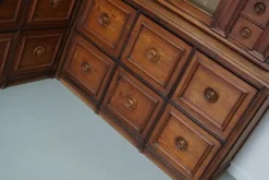 Pamono Large Antique German Pitch Pine Corner Apothecary Cabinet, 1900s><noscript><img width=