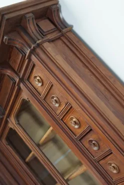 Pamono Large Antique German Pitch Pine Corner Apothecary Cabinet, 1900s><noscript><img width=