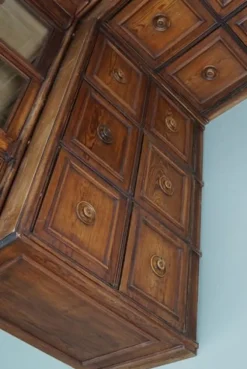 Pamono Large Antique German Pitch Pine Corner Apothecary Cabinet, 1900s><noscript><img width=