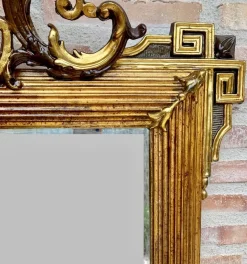 Pamono Large Antique Gold Leaf Ornate Carved Wall Mirror><noscript><img width=