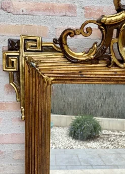 Pamono Large Antique Gold Leaf Ornate Carved Wall Mirror><noscript><img width=