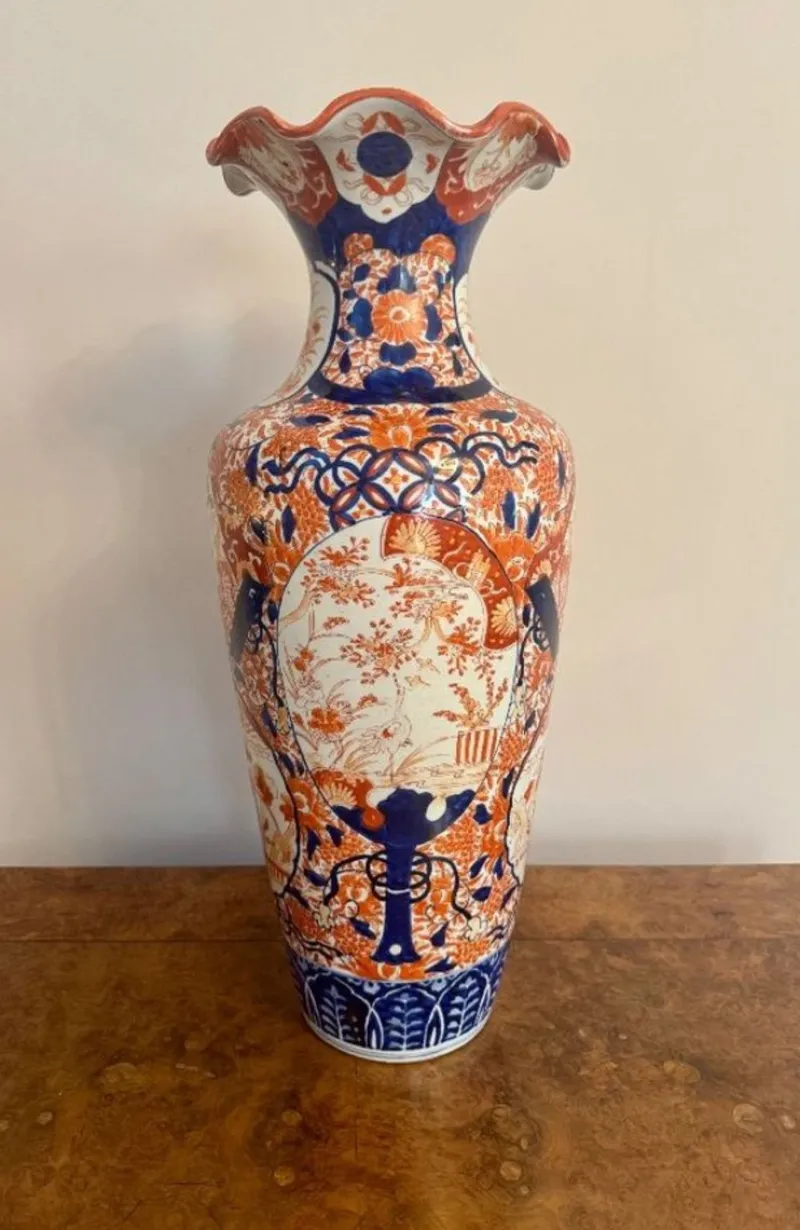 Clearance Pamono Large Antique Japanese Imari Floor Standing Vase, 1890