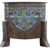 Online Pamono Large Antique Japanese Meiji Period Chinese Bronze Champleve Enamel Jardiniere Planter Bowl, 1920s