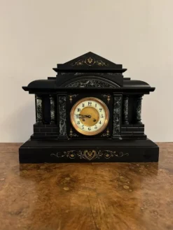 Pamono Large Antique Marble Mantle Clock, 1890> Clocks