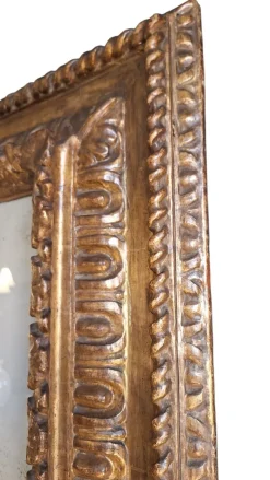 Pamono Large Antique Mirror in Carved Wooden Box Frame><noscript><img width=