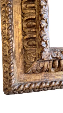Pamono Large Antique Mirror in Carved Wooden Box Frame><noscript><img width=