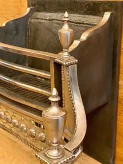 New Pamono Large Antique Polished Steel Fire Grate