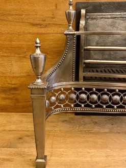 New Pamono Large Antique Polished Steel Fire Grate